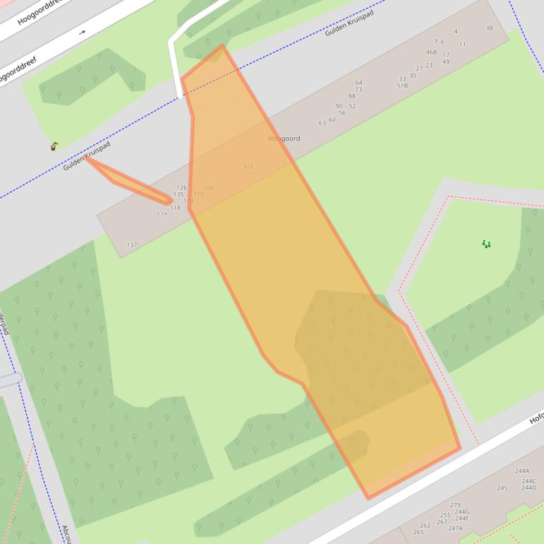 Kaart van postcodegebied 1102CE.