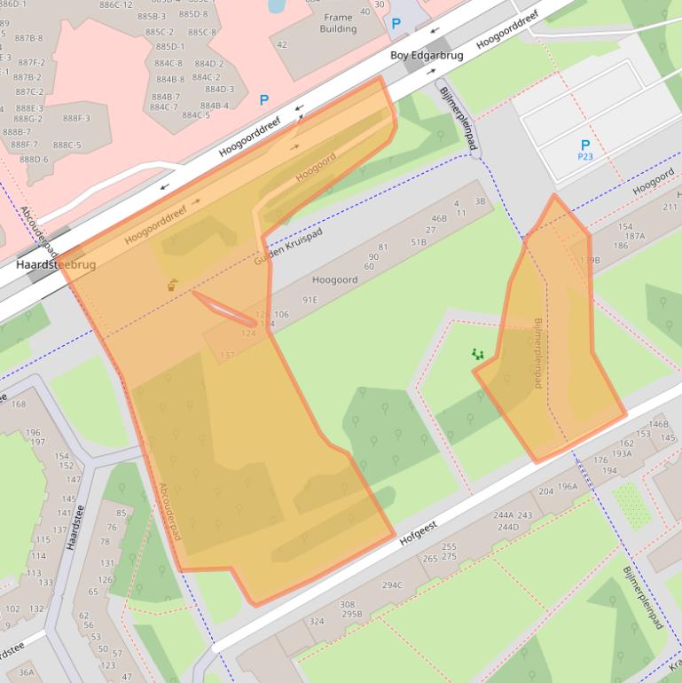 Kaart van postcodegebied 1102CG.