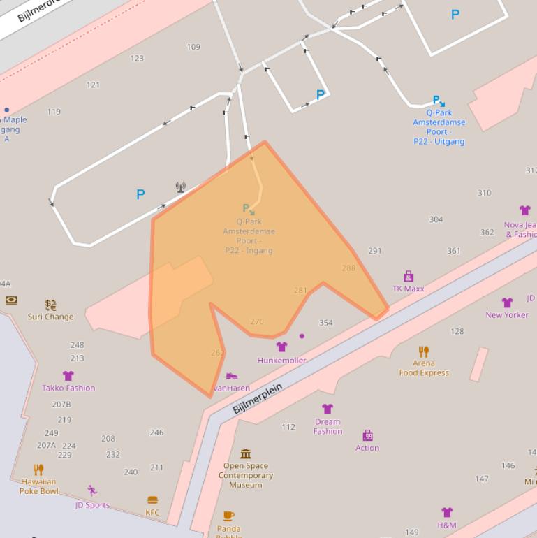 Kaart van postcodegebied 1102DG.