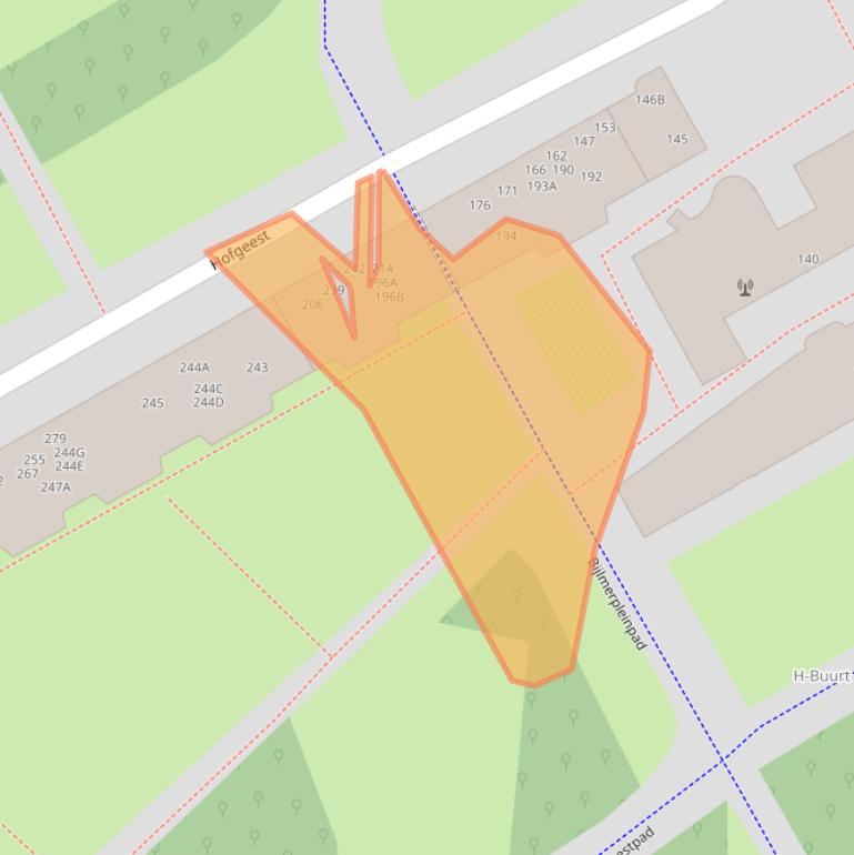 Kaart van postcodegebied 1102EK.