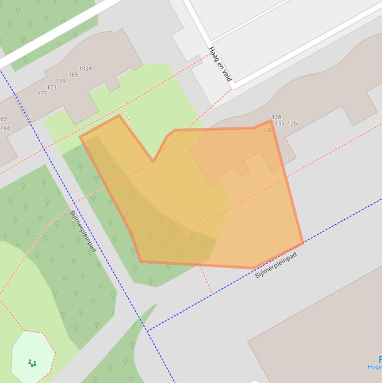 Kaart van postcodegebied 1102GE.