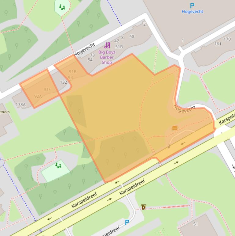 Kaart van postcodegebied 1102HE.