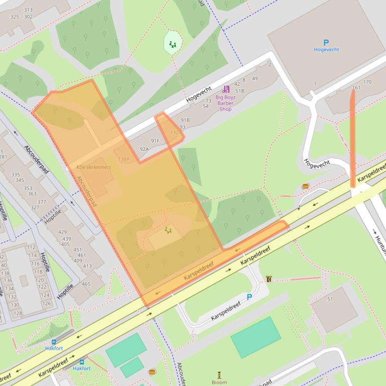 Kaart van postcodegebied 1102HG.