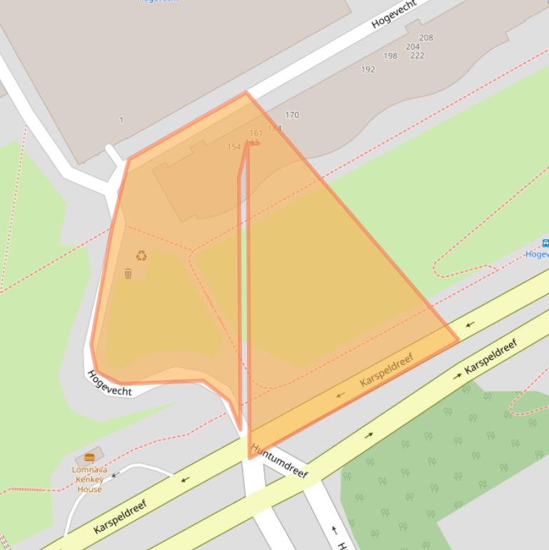 Kaart van postcodegebied 1102HH.