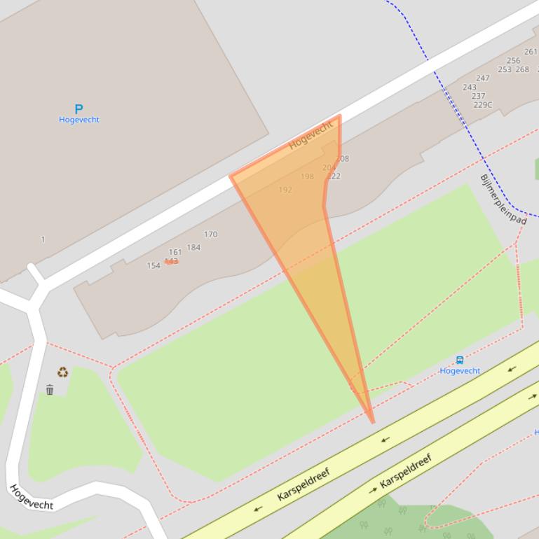 Kaart van postcodegebied 1102HK.