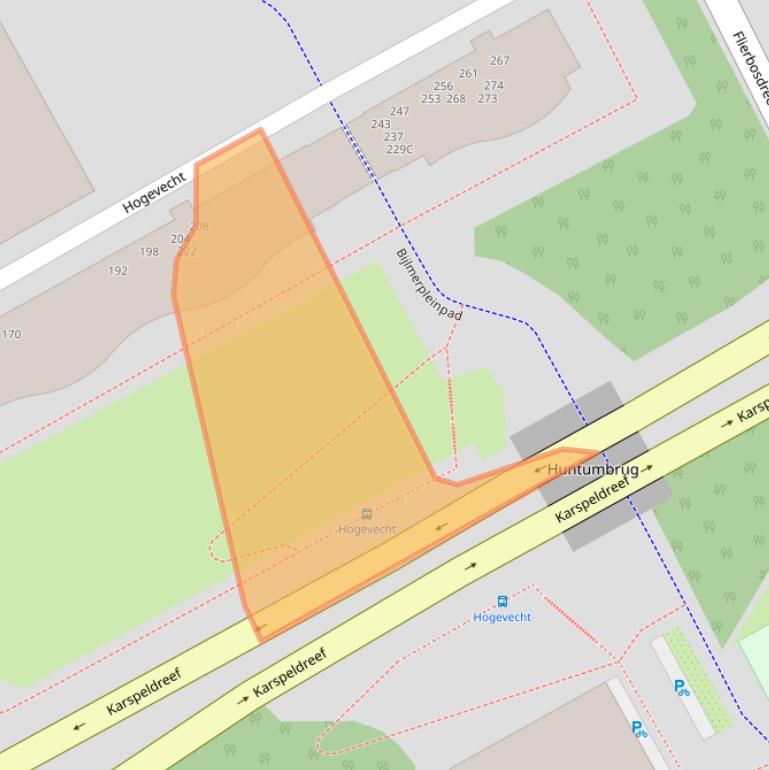 Kaart van postcodegebied 1102HL.