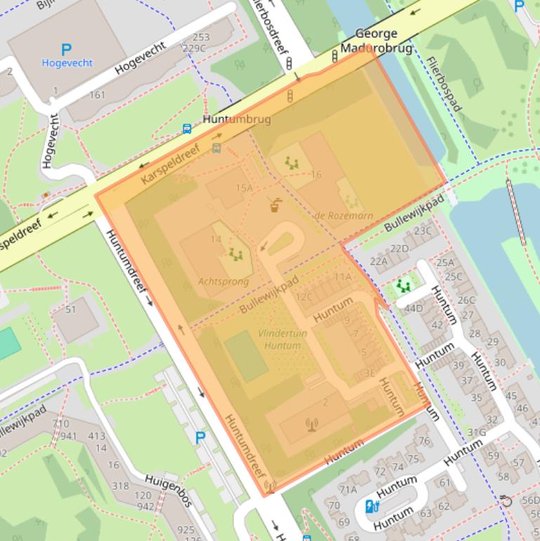 Kaart van postcodegebied 1102JA.