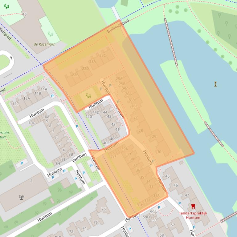 Kaart van postcodegebied 1102JB.