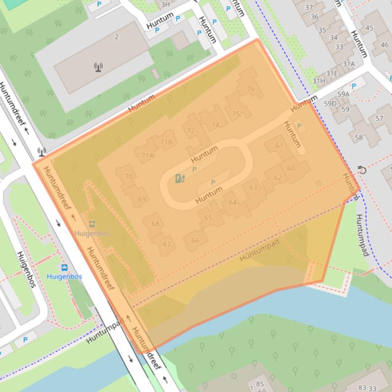 Kaart van postcodegebied 1102JC.