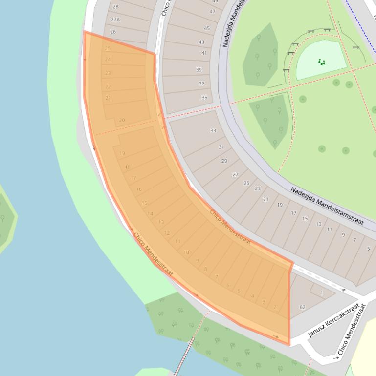 Kaart van postcodegebied 1102JE.