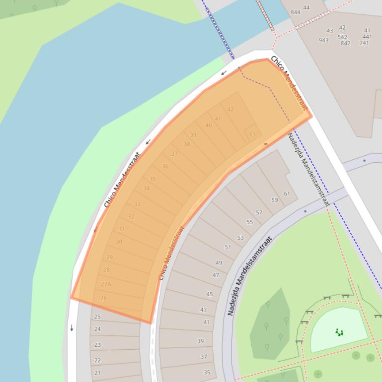 Kaart van postcodegebied 1102JG.