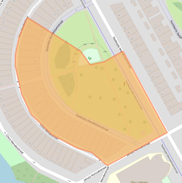 Kaart van postcodegebied 1102JH.