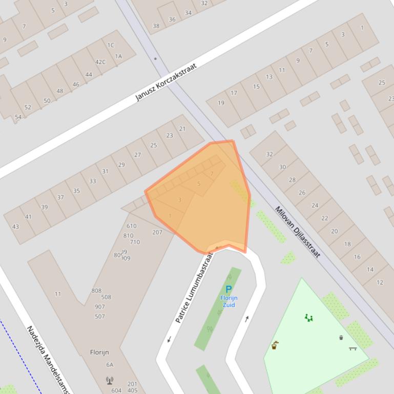 Kaart van postcodegebied 1102JT.