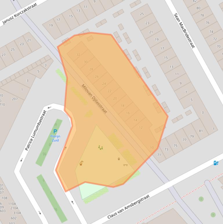 Kaart van postcodegebied 1102JV.