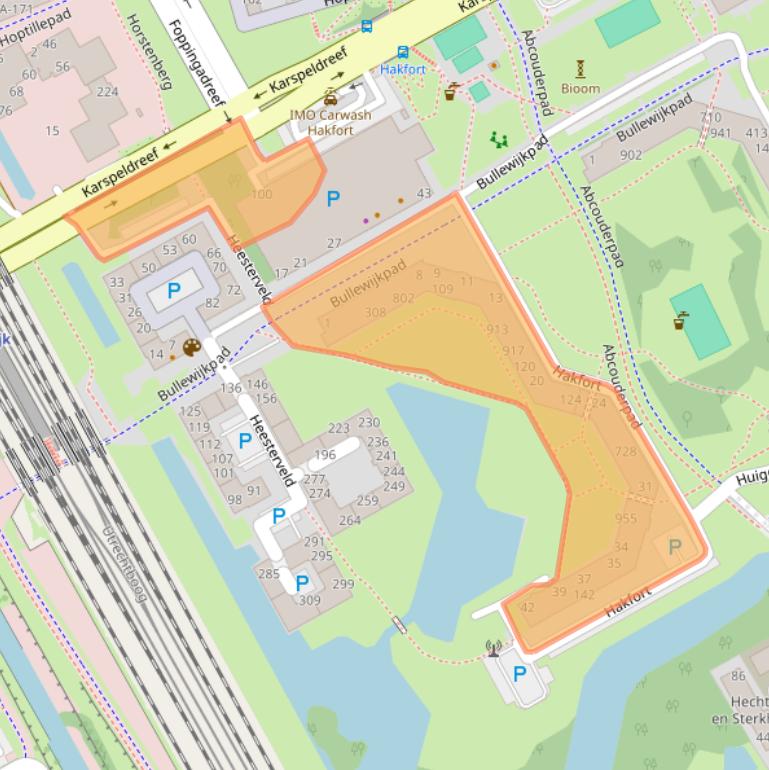 Kaart van postcodegebied 1102LA.