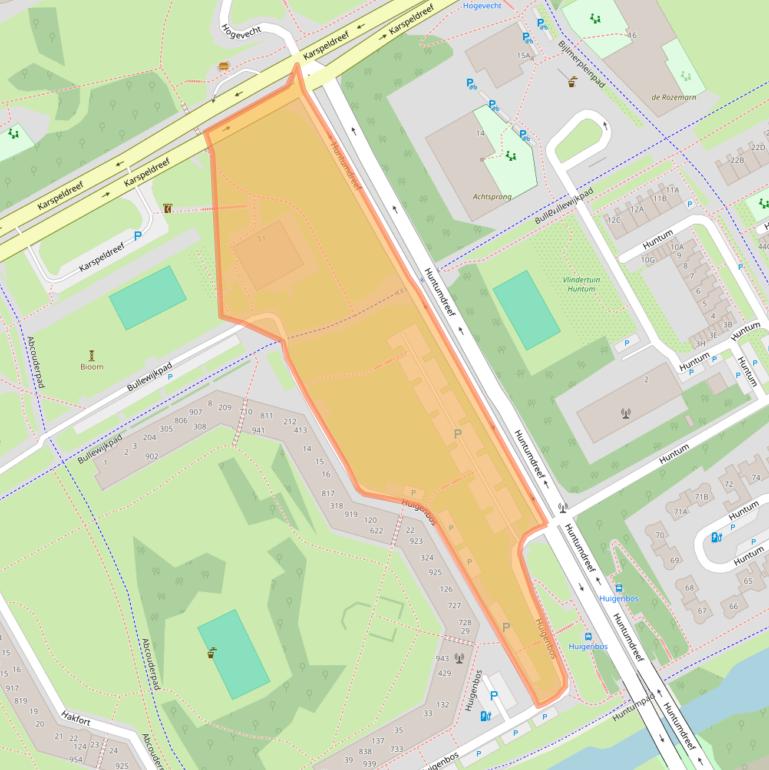 Kaart van postcodegebied 1102LC.