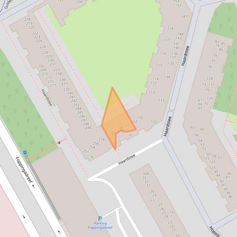 Kaart van postcodegebied 1102NE.