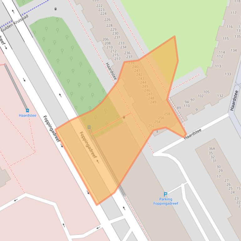 Kaart van postcodegebied 1102NP.