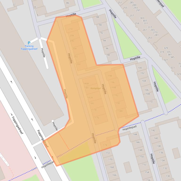 Kaart van postcodegebied 1102PT.