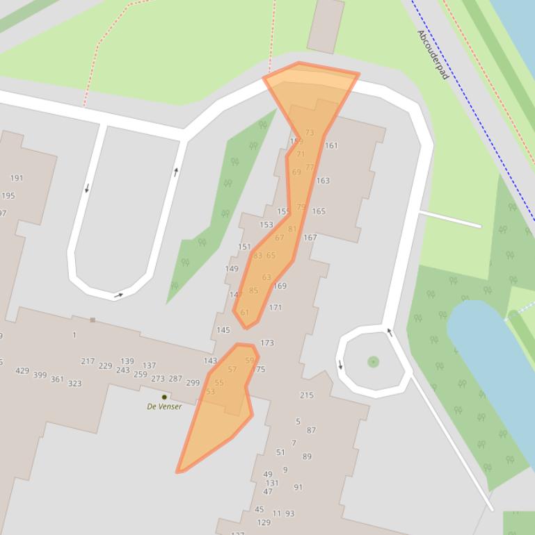 Kaart van postcodegebied 1102RC.