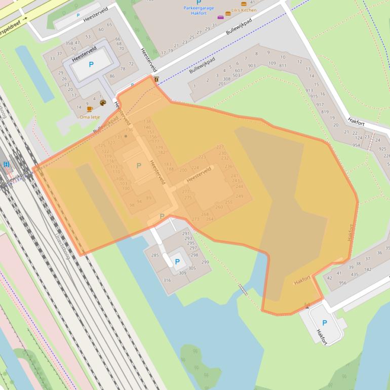 Kaart van postcodegebied 1102SC.