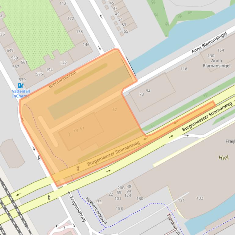 Kaart van postcodegebied 1102SR.