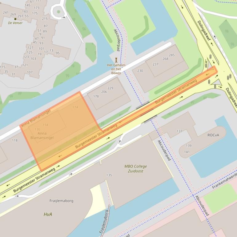 Kaart van postcodegebied 1102SV.