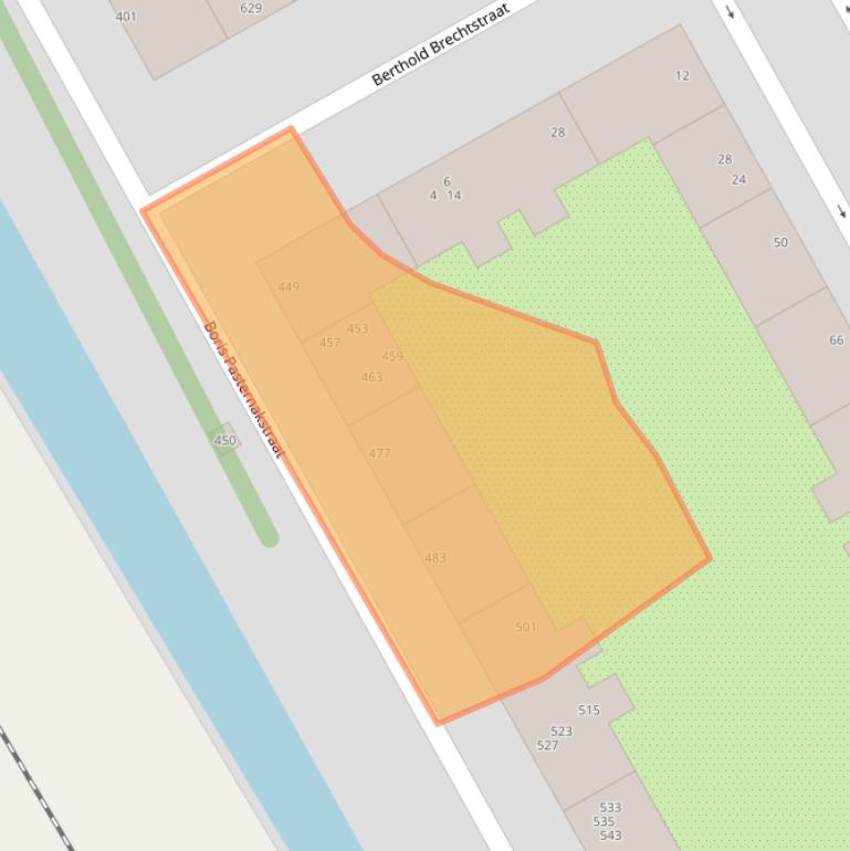 Kaart van postcodegebied 1102TE.