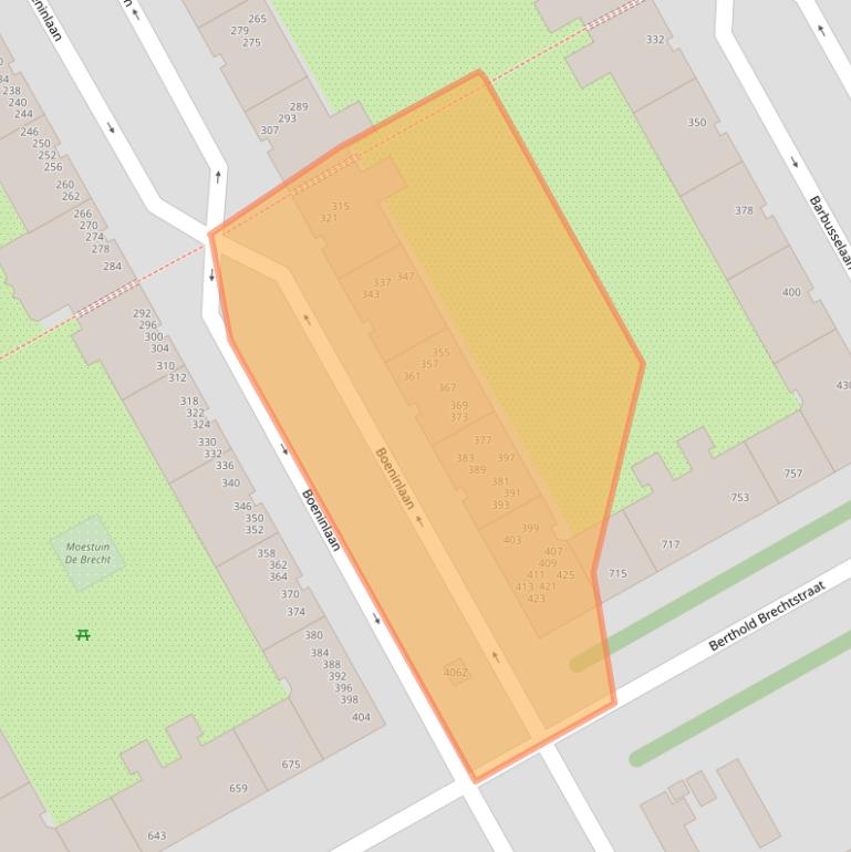 Kaart van postcodegebied 1102TL.