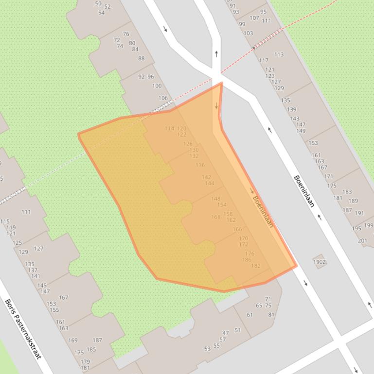 Kaart van postcodegebied 1102TN.