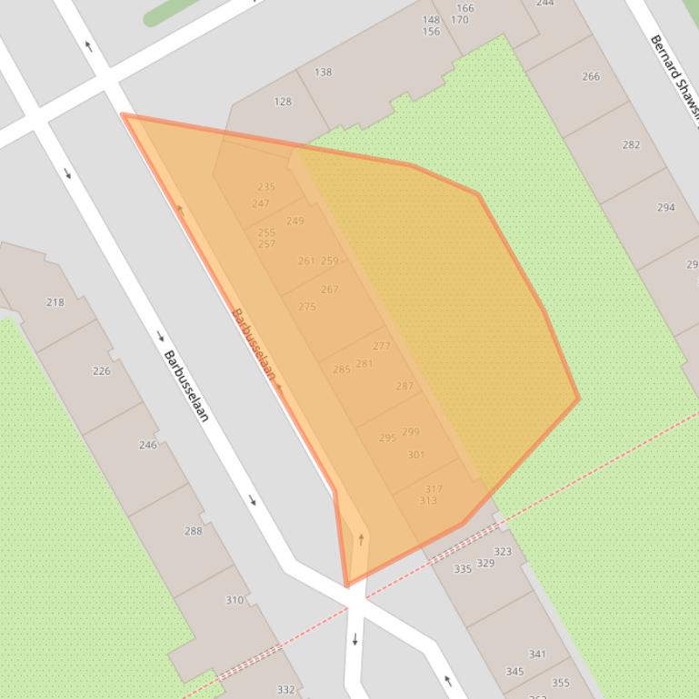 Kaart van postcodegebied 1102TV.