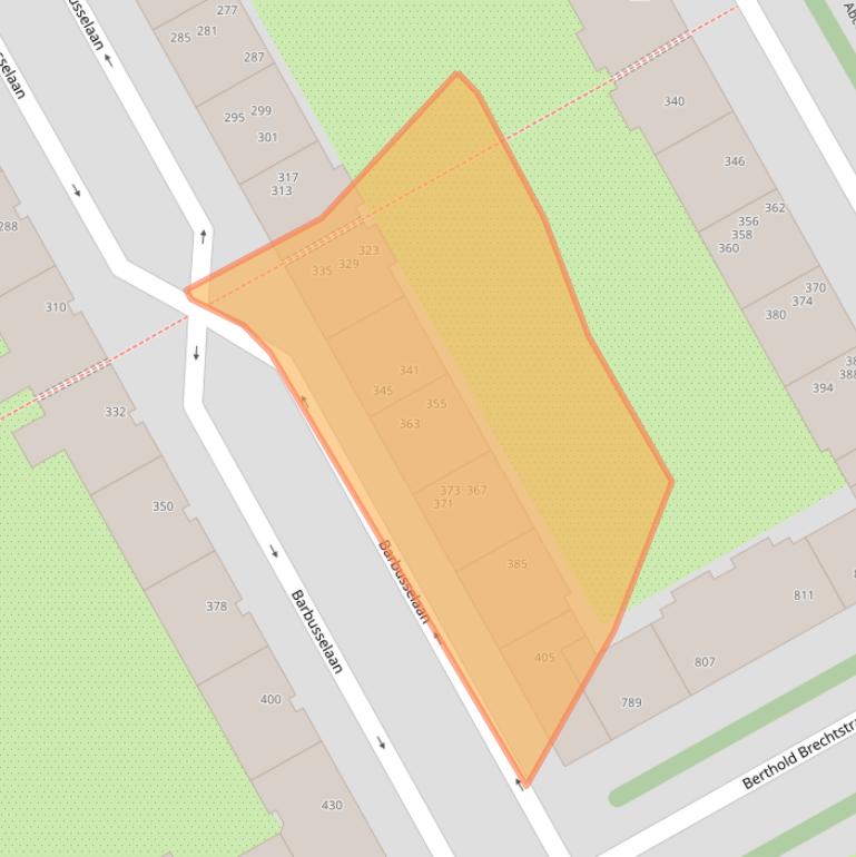 Kaart van postcodegebied 1102TW.