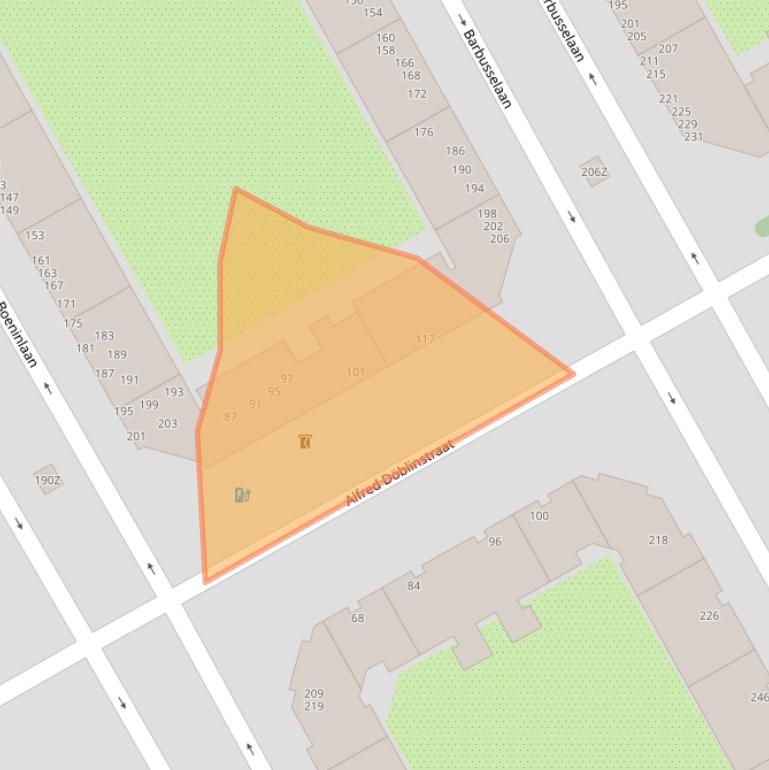 Kaart van postcodegebied 1102VJ.