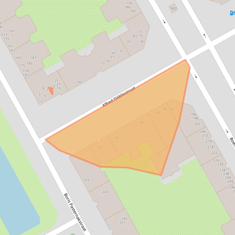 Kaart van postcodegebied 1102VL.