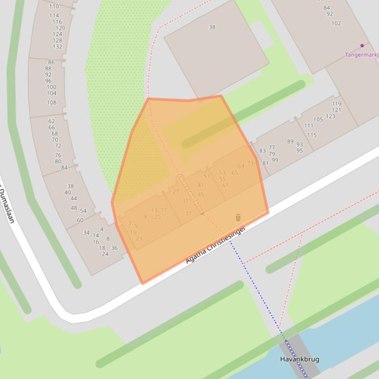 Kaart van postcodegebied 1102VT.