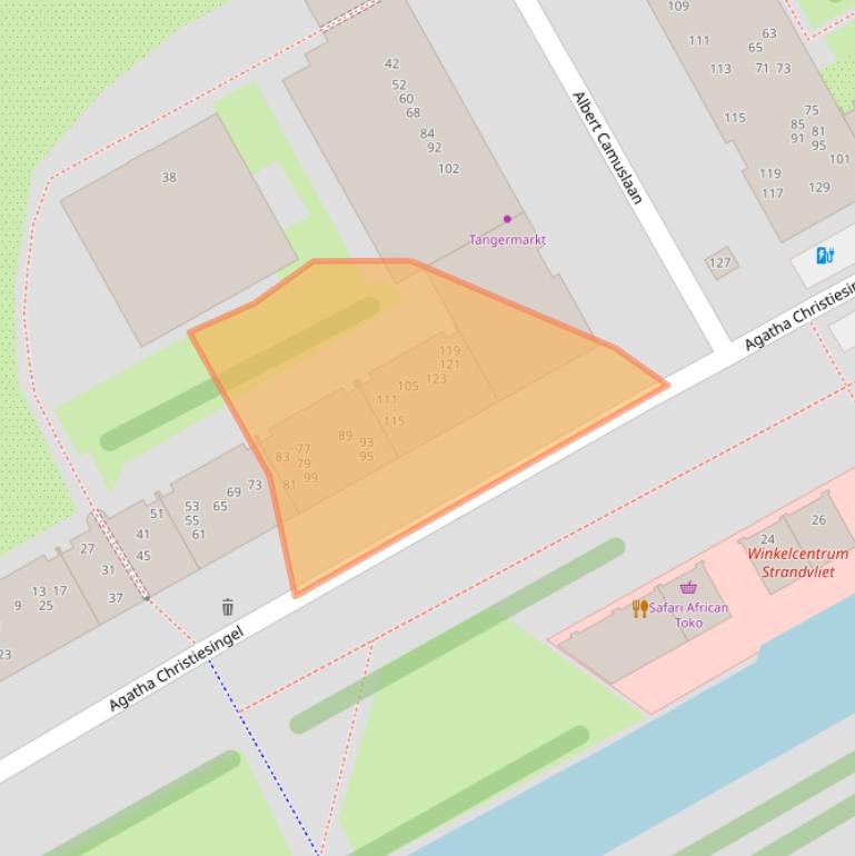 Kaart van postcodegebied 1102VV.