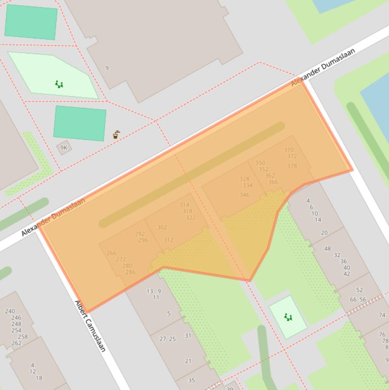 Kaart van postcodegebied 1102WB.