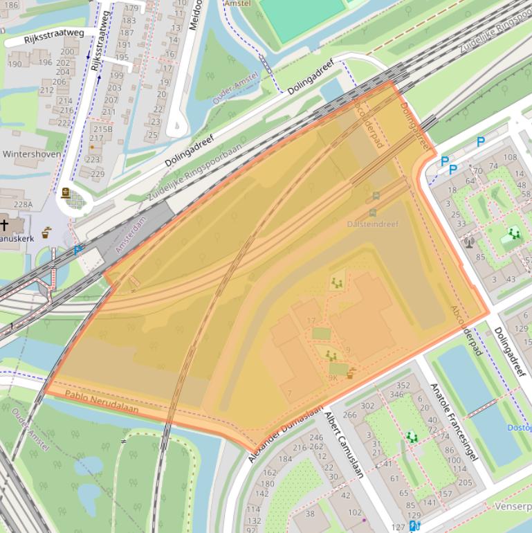Kaart van postcodegebied 1102WD.