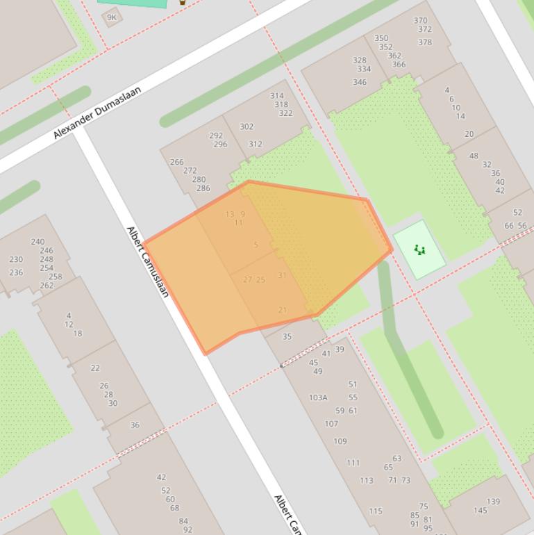 Kaart van postcodegebied 1102WE.