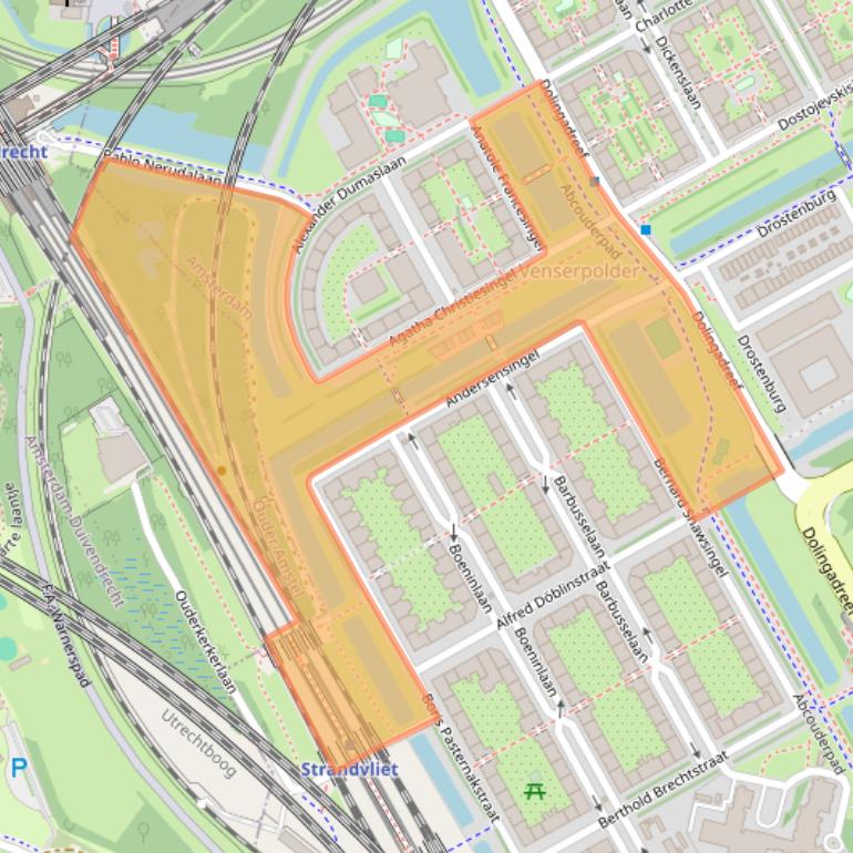 Kaart van postcodegebied 1102WK.