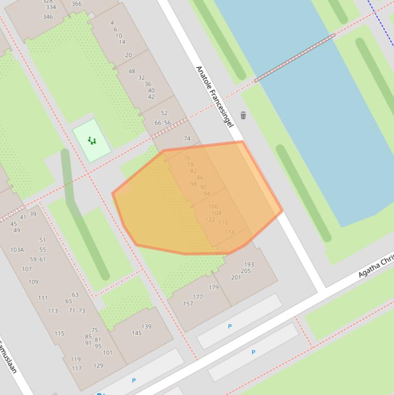 Kaart van postcodegebied 1102WN.