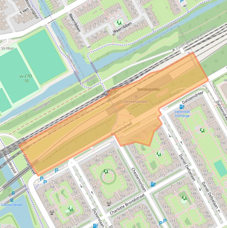 Kaart van postcodegebied 1102WZ.
