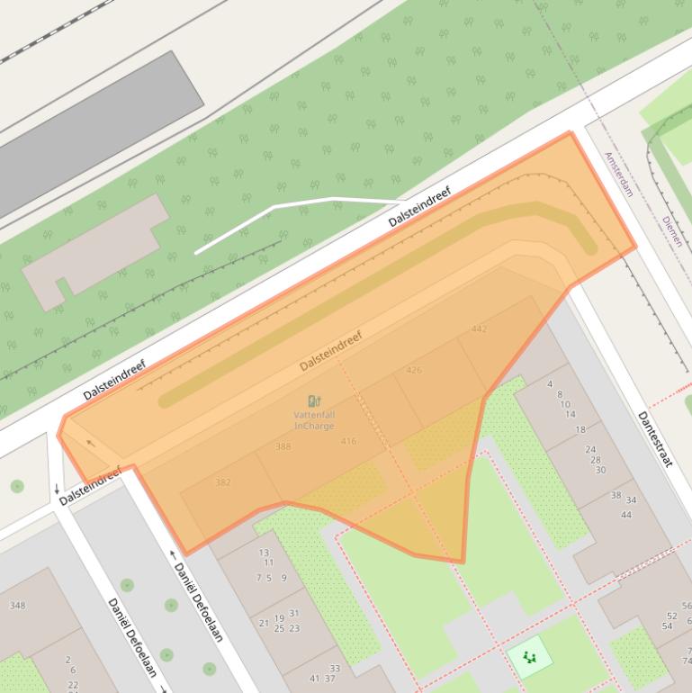 Kaart van postcodegebied 1102XA.