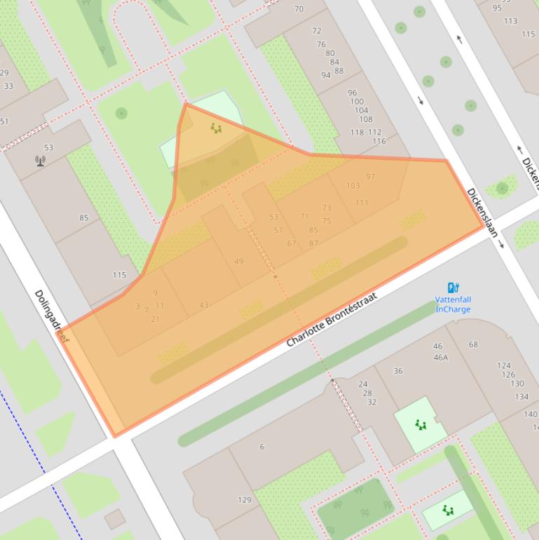 Kaart van postcodegebied 1102XB.