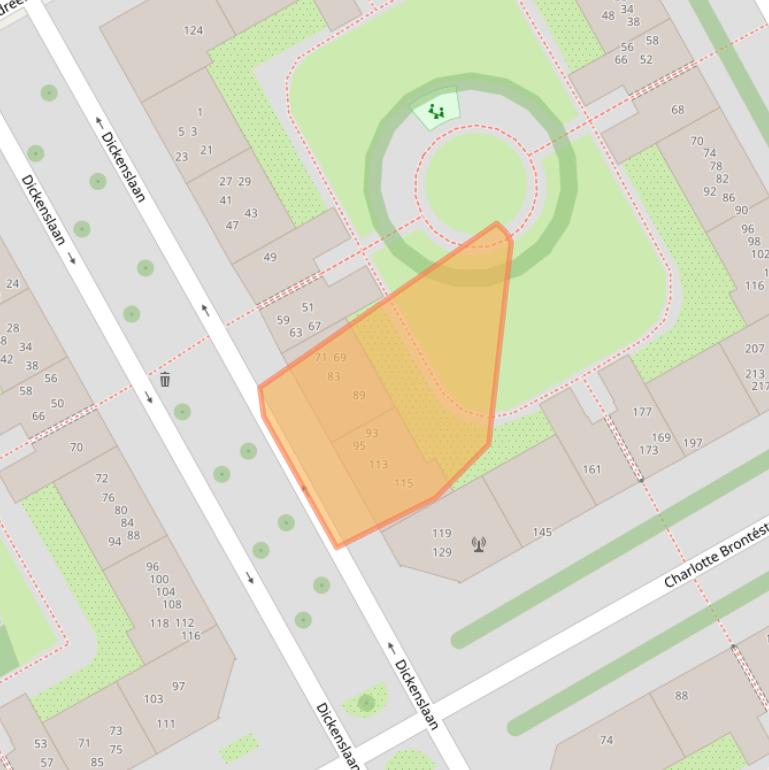 Kaart van postcodegebied 1102XP.