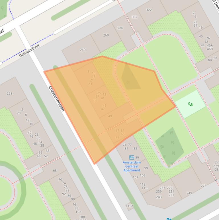 Kaart van postcodegebied 1102XT.
