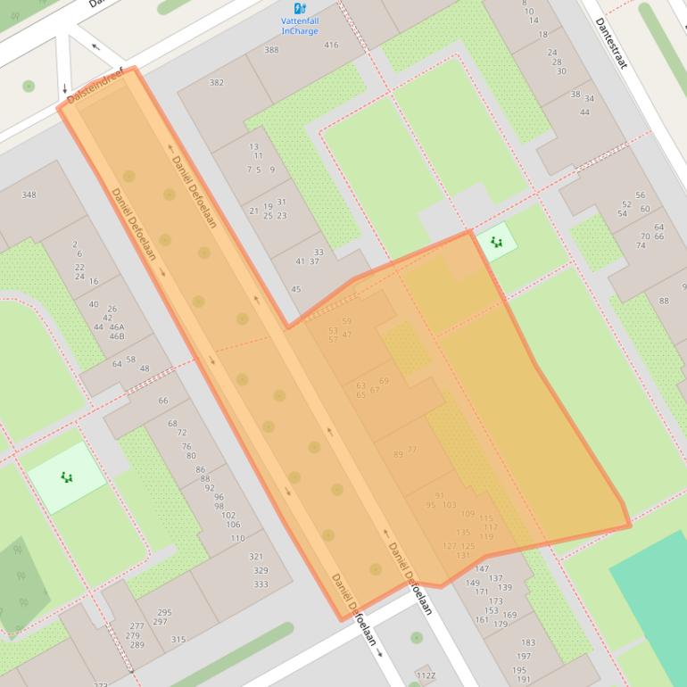 Kaart van postcodegebied 1102ZE.