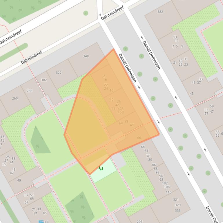 Kaart van postcodegebied 1102ZJ.