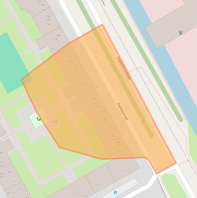 Kaart van postcodegebied 1102ZS.