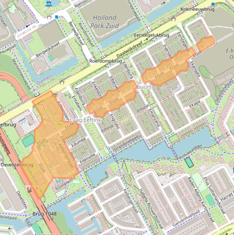 Kaart van postcodegebied 1103AC.